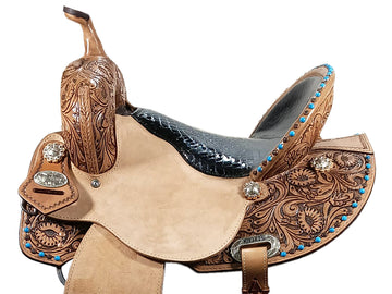 Hilason Western Horse Barrel Racing Wooden Tree American Leather Saddle